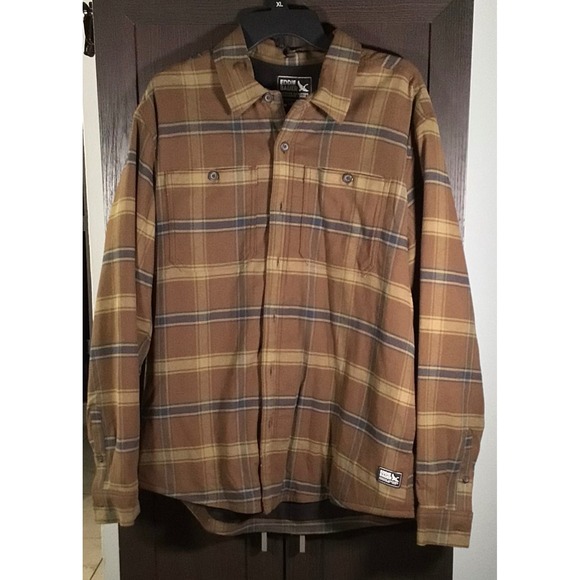 Eddie Bauer Other - Eddie Bauer Mens Fleece Lined Plaid Shirt Jacket Brown Olive Green Large NWT